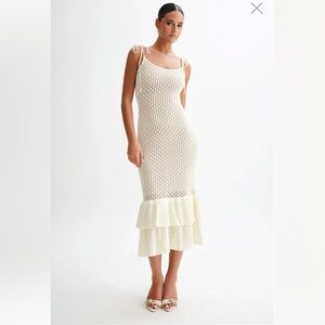 NWT- Meshki - Bianca Knit Midi Dress- Ivory
